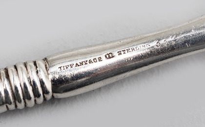 Tiffany Sterling Silver Pickle or Melon Fork - Greek Handle, Rare Pattern